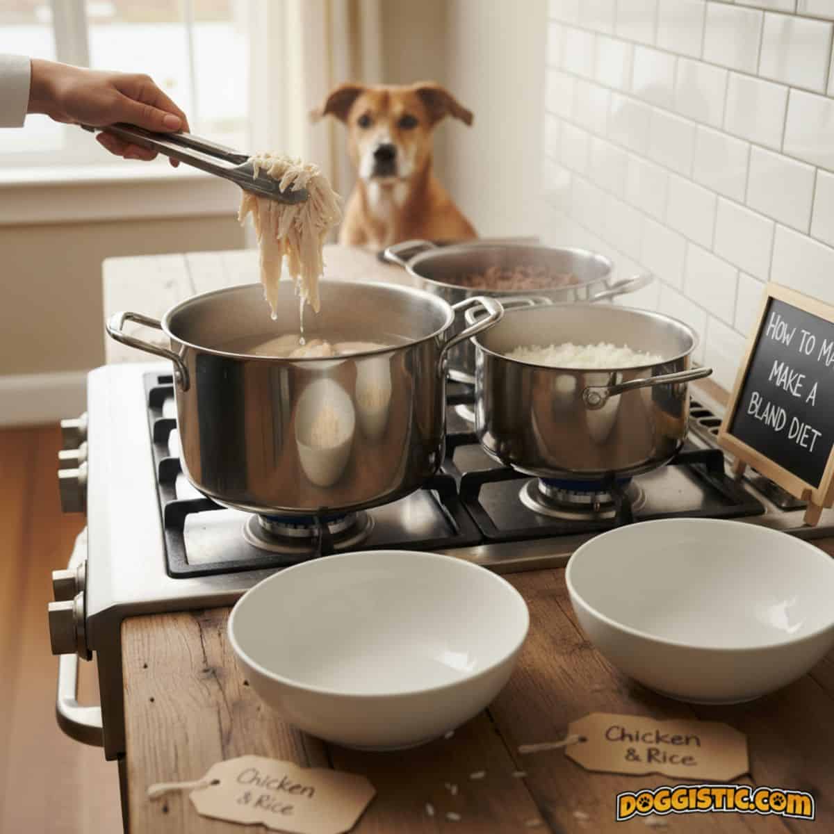 How to prepare bland diet for dogs.